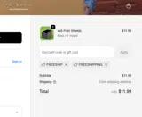 FREESHIPPING coupon verification screenshot