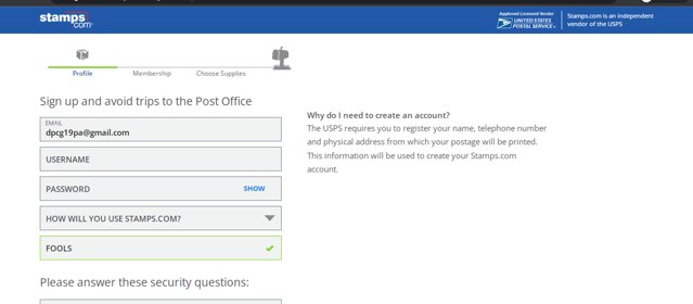 Stamps.com checkout page showing Stamps.com promo code box | Screenshot taken by SimplyCodes community member on Sep 16, 2024