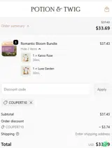 COUPERT10 coupon verification screenshot