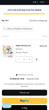 Pott'd US coupon verification screenshot