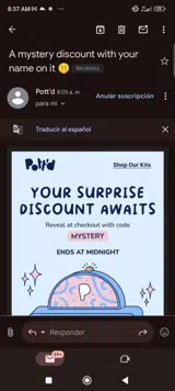 Pott'd US coupon verification screenshot