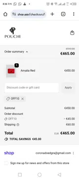 OFF10 coupon verification screenshot