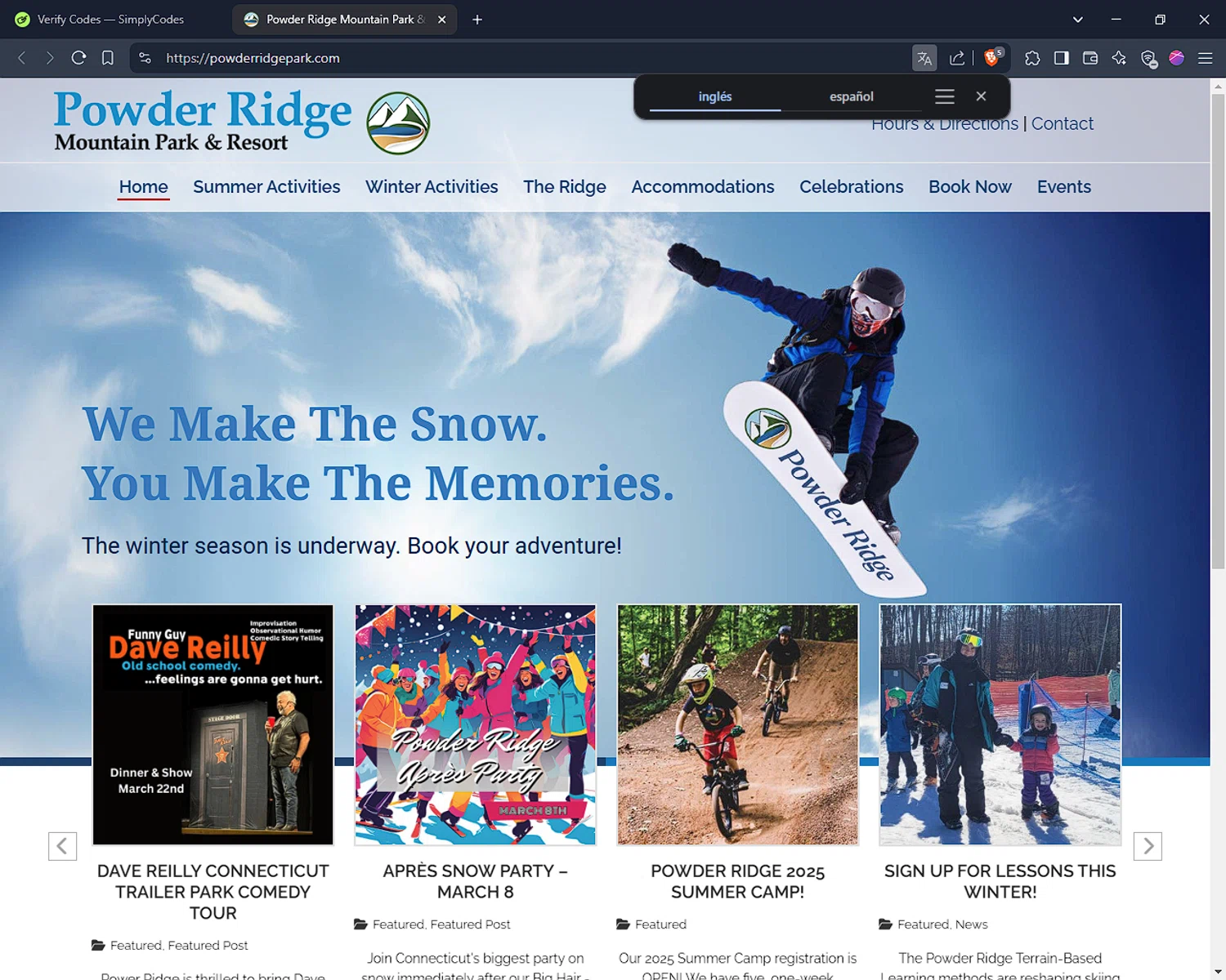 Powder Ridge Park checkout page showing Powder Ridge Park promo code box | Screenshot taken by SimplyCodes community member on Feb 27, 2025
