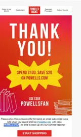POWELLSFAN coupon verification screenshot