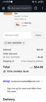 issy_watson coupon verification screenshot
