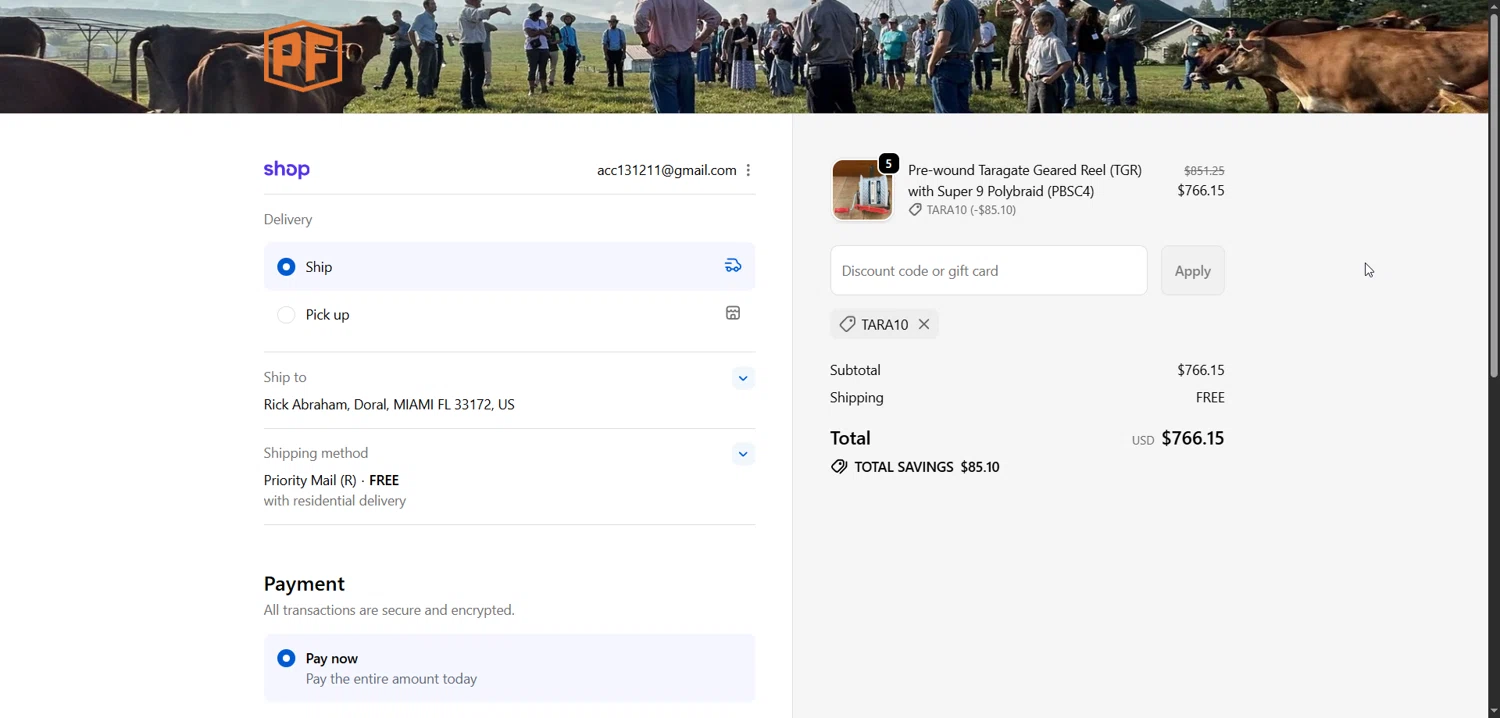 Powerflex promo code screenshot showing code TARA10 applied at Powerflex checkout page. Uploaded by SimplyCodes community member varusitochambeador3 on Nov 27, 2025