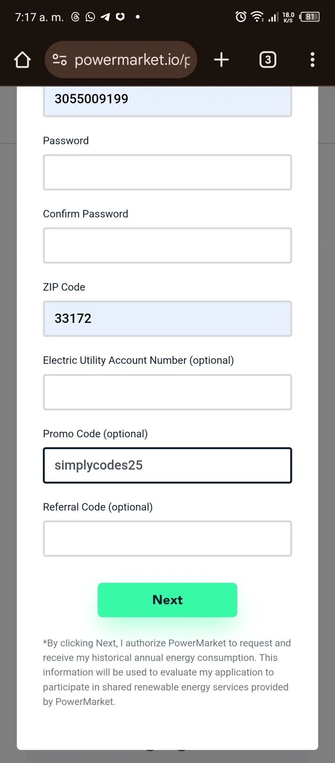 PowerMarket checkout page showing PowerMarket promo code box | Screenshot taken by SimplyCodes community member on Jan 30, 2025