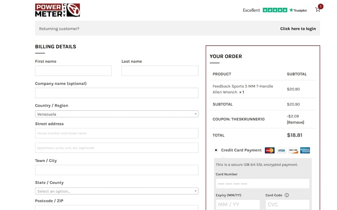 where to use Power Meter City promo code box