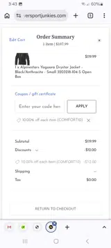 Powersport Junkies coupon verification screenshot
