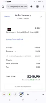 Powersport Junkies coupon verification screenshot