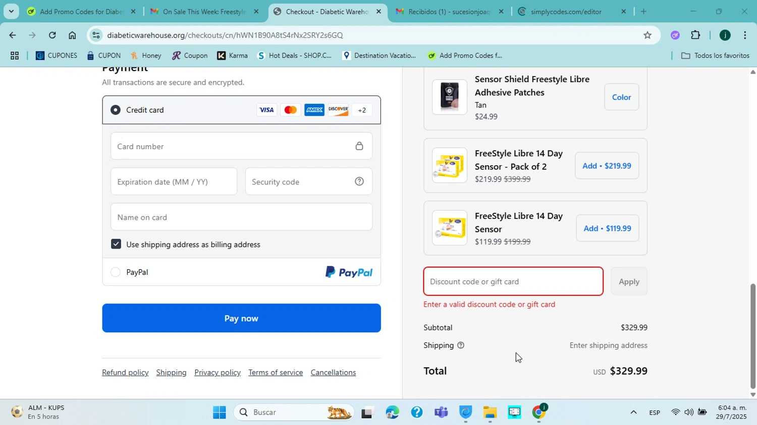 Powertec Fitness discount code screenshot showing code LOYAL10 applied at Powertec Fitness checkout page. Uploaded by SimplyCodes community member ABHF23 on Jul 29, 2025