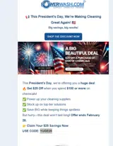 YUGE25 coupon verification screenshot