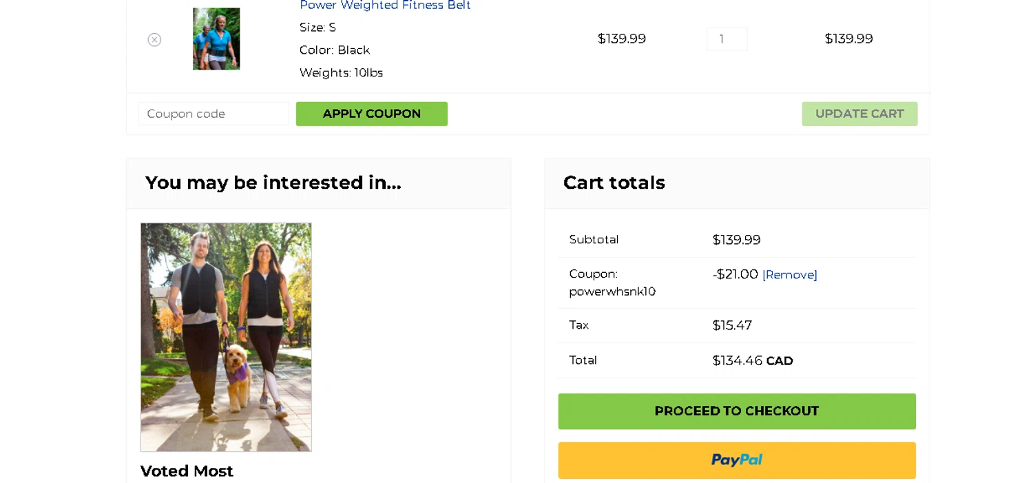 Power WearHouse promo code screenshot showing code POWERWHSNK10 applied at Power WearHouse checkout page. Uploaded by SimplyCodes community member BLUEBLASTOISE on Nov 12, 2025