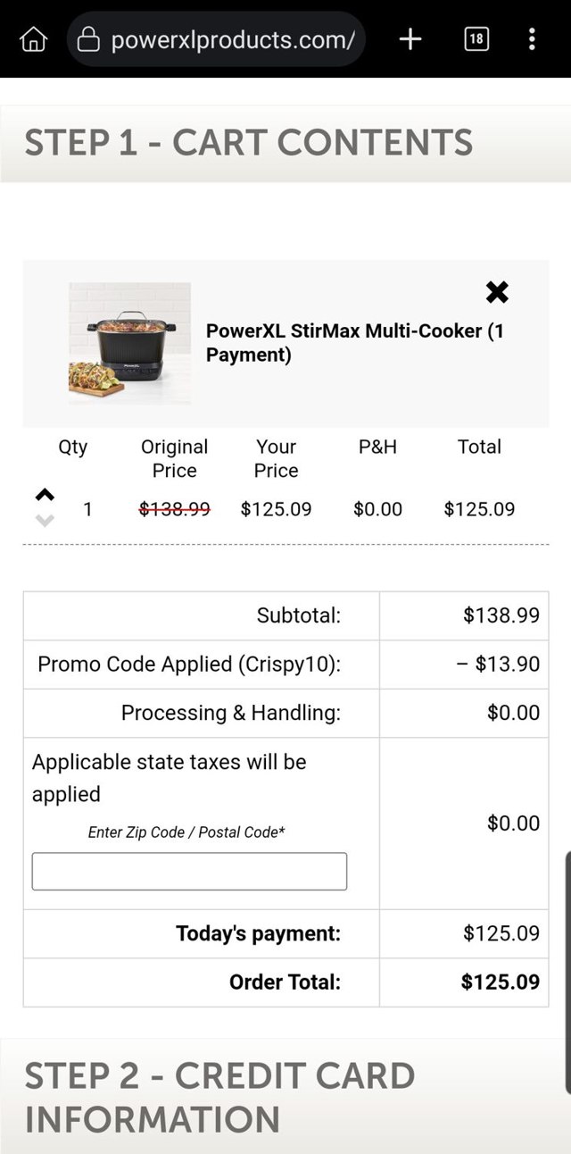 PowerXL checkout page showing PowerXL discount code box | Screenshot taken by SimplyCodes community member on Jun 27, 2025
