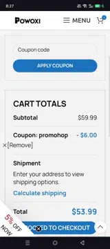 PROMOHOP coupon verification screenshot