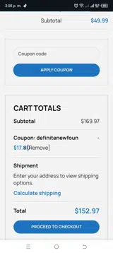 definitenewfoun coupon verification screenshot