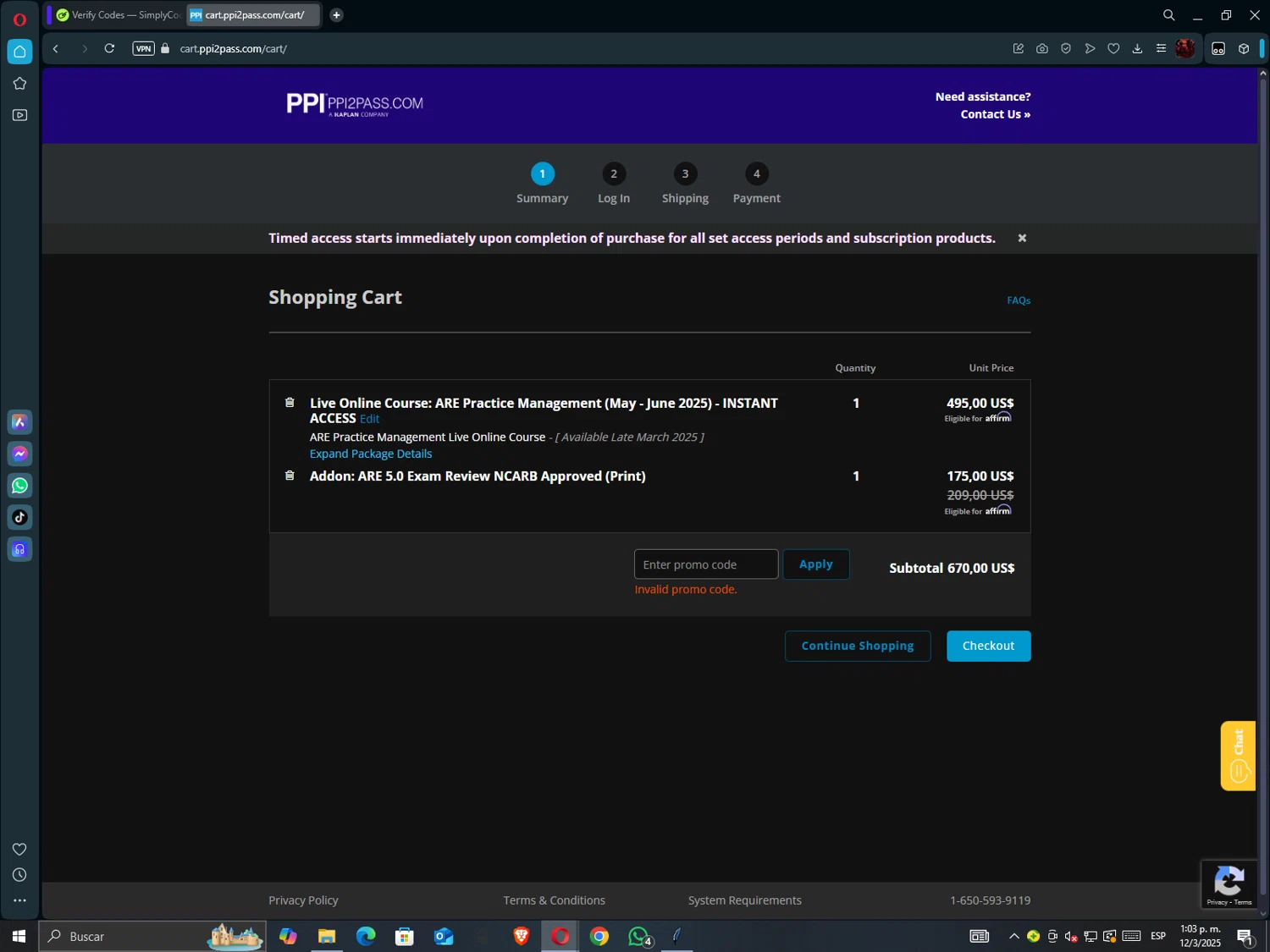 PPI promo code screenshot showing code PPlSEM17 applied at PPI checkout page. Uploaded by SimplyCodes community member hollowknight on Mar 12, 2025