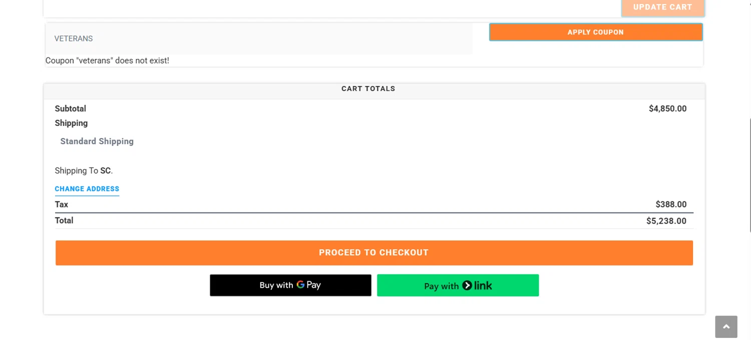 Practical Preppers promo code screenshot showing code VETERANS applied at Practical Preppers checkout page. Uploaded by SimplyCodes community member Dallas on Apr 22, 2025