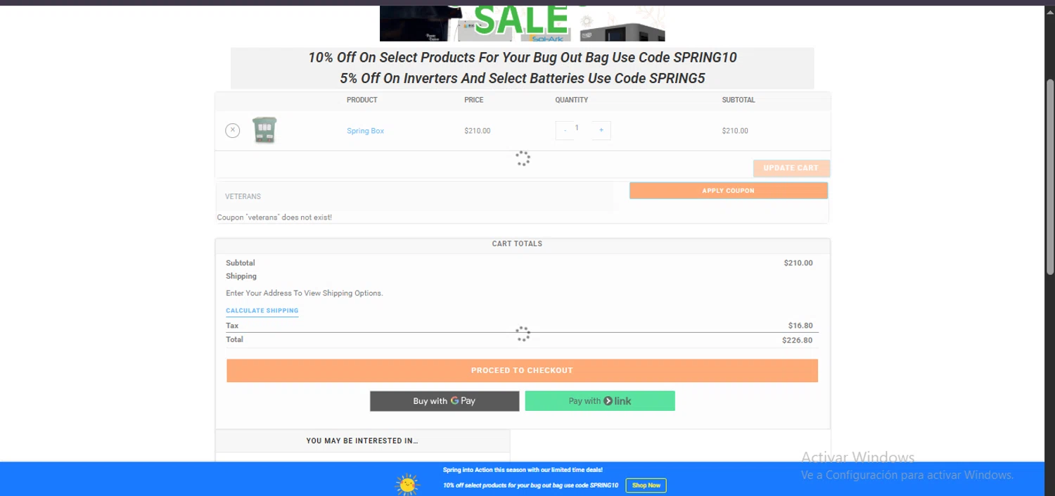 Practical Preppers promo code screenshot showing code VETERANS applied at Practical Preppers checkout page. Uploaded by SimplyCodes community member WiseSage2777 on Apr 22, 2025