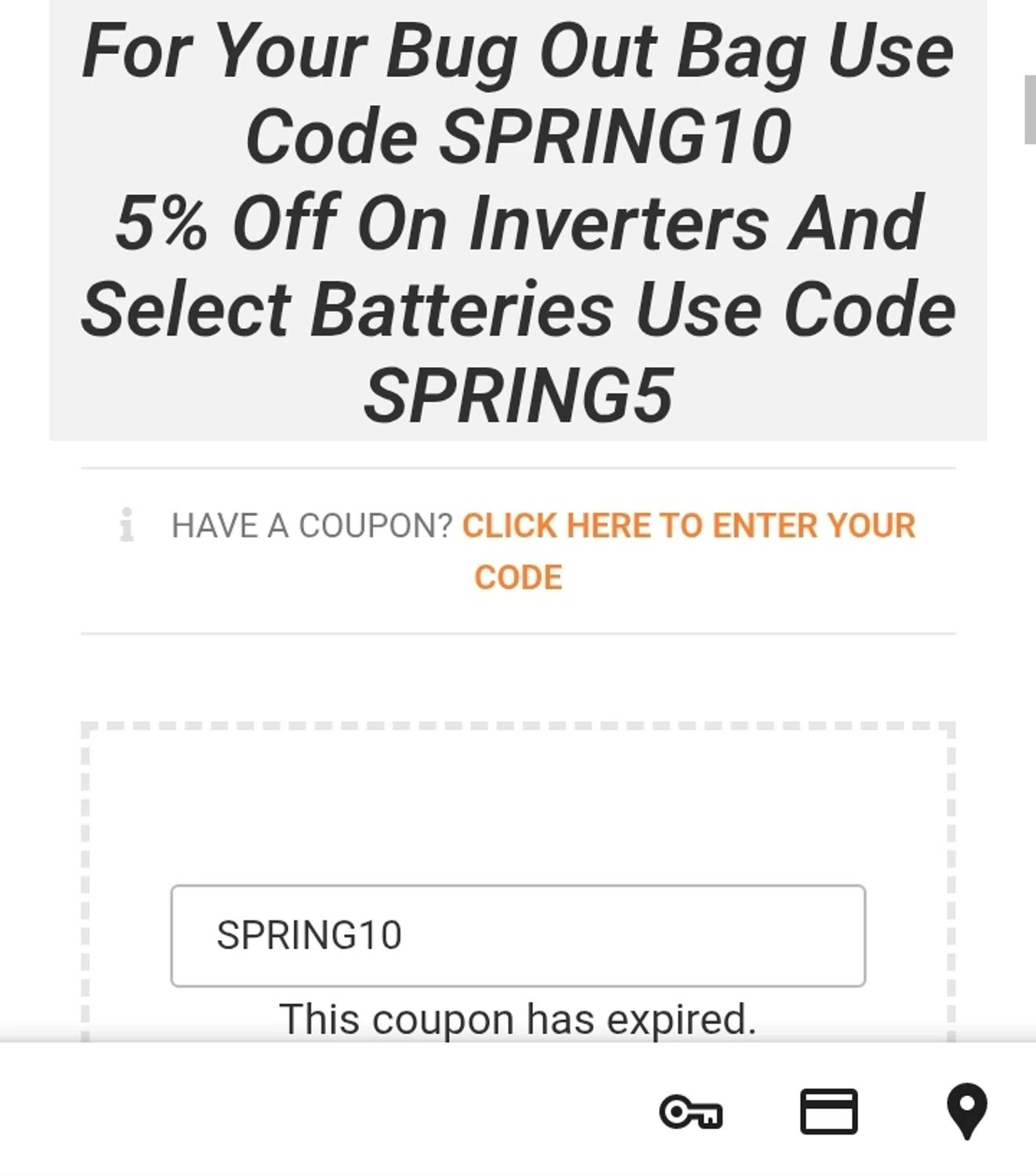 Practical Preppers promo code screenshot showing code SPRING10 applied at Practical Preppers checkout page. Uploaded by SimplyCodes community member aguirremariagabriela on May 1, 2025