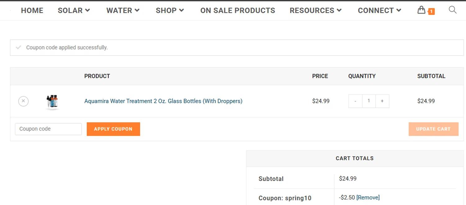 Practical Preppers promo code screenshot showing code SPRING10 applied at Practical Preppers checkout page. Uploaded by SimplyCodes community member javierprez on Apr 2, 2025