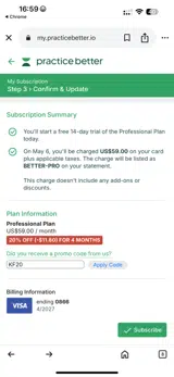 KF20 coupon verification screenshot