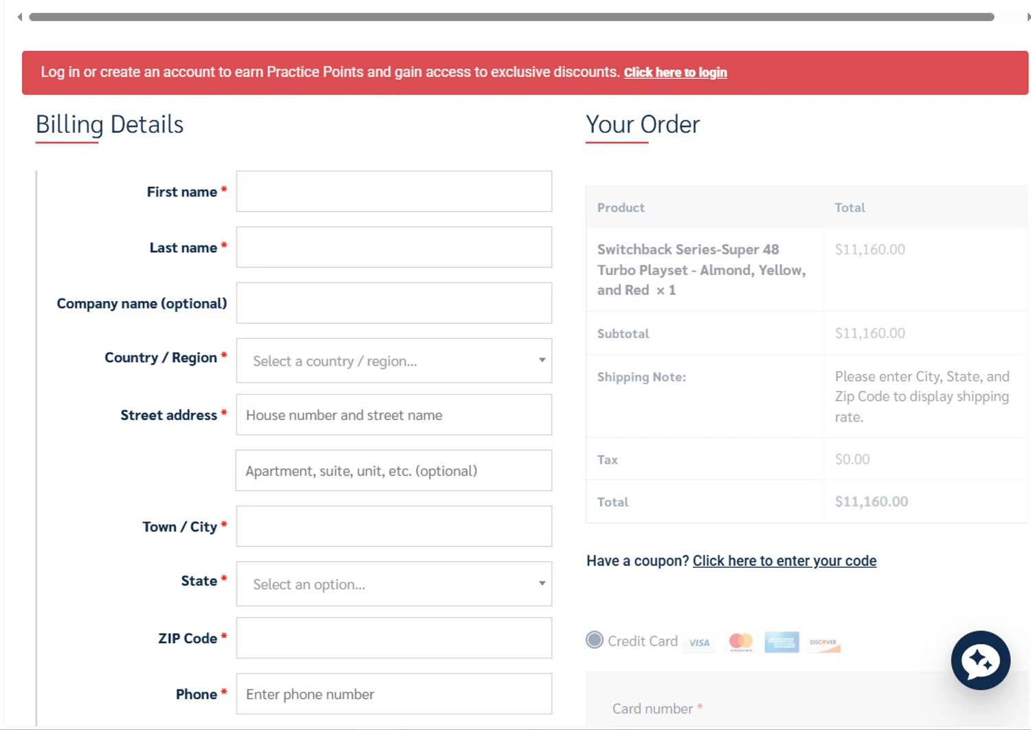 Practice Sports checkout page showing Practice Sports coupon code box | Screenshot taken by SimplyCodes community member on Dec 11, 2025