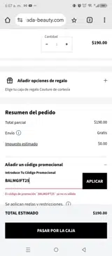 PRADA BEAUTY coupon verification screenshot
