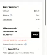 PRADA BEAUTY coupon verification screenshot
