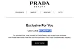 PRADA BEAUTY coupon verification screenshot