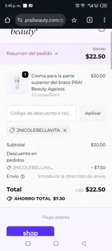 2NICOLEBELLAVITA coupon verification screenshot