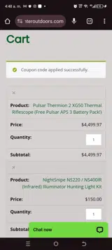 Predator Hunter Outdoors coupon verification screenshot