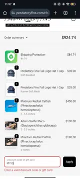 PF10 coupon verification screenshot