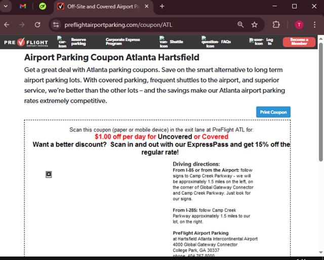 Preflight Airport Parking checkout page showing Preflight Airport Parking promo code box | Screenshot taken by SimplyCodes community member on Mar 26, 2025