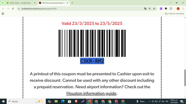 Preflight Airport Parking checkout page showing Preflight Airport Parking promo code box | Screenshot taken by SimplyCodes community member on Mar 23, 2025