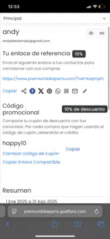 happy10 coupon verification screenshot