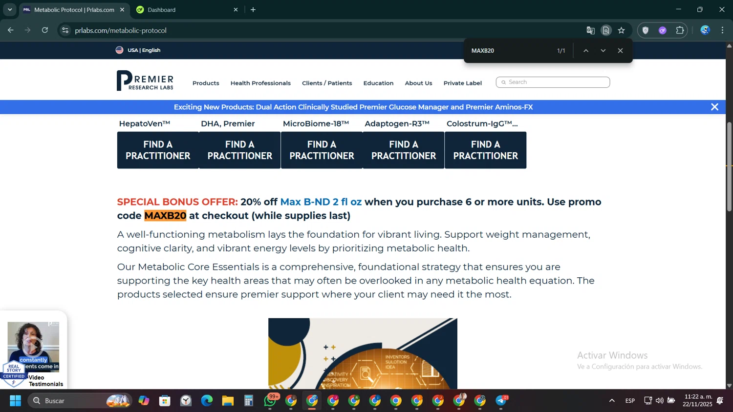 Premier Research Labs checkout page showing Premier Research Labs discount code box | Screenshot taken by SimplyCodes community member on Nov 22, 2025