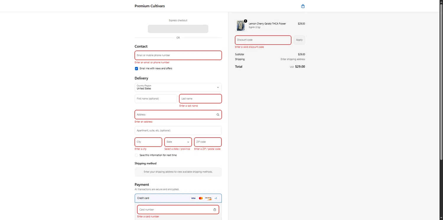 Premium Cultivars promo code screenshot showing code mium10 applied at Premium Cultivars checkout page. Uploaded by SimplyCodes community member QuestLynx5304 on Feb 3, 2026