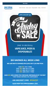 Premium eJuice coupon verification screenshot