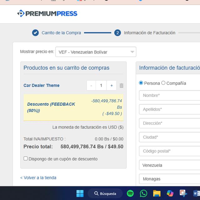PremiumPress checkout page showing PremiumPress discount code box | Screenshot taken by SimplyCodes community member on Jul 20, 2025