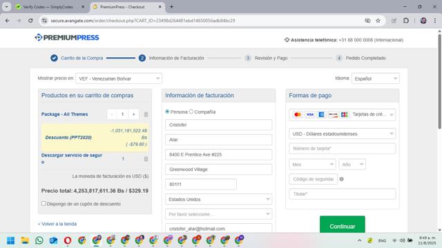 PremiumPress checkout page showing PremiumPress discount code box | Screenshot taken by SimplyCodes community member on Aug 11, 2025