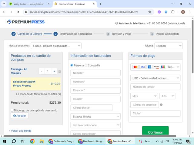 PremiumPress checkout page showing PremiumPress discount code box | Screenshot taken by SimplyCodes community member on Aug 11, 2025