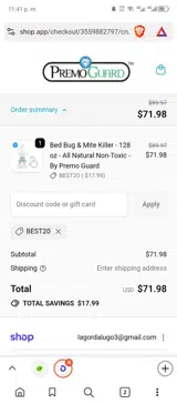 best20 coupon verification screenshot