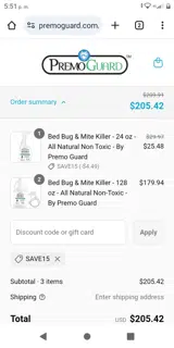 SAVE15 coupon verification screenshot