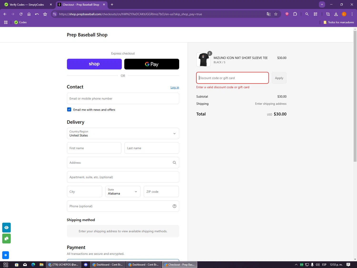 Prep Baseball Report discount code screenshot showing code LABORDAY20 applied at Prep Baseball Report checkout page. Uploaded by SimplyCodes community member DIOSESMIGUIA on Sep 3, 2025