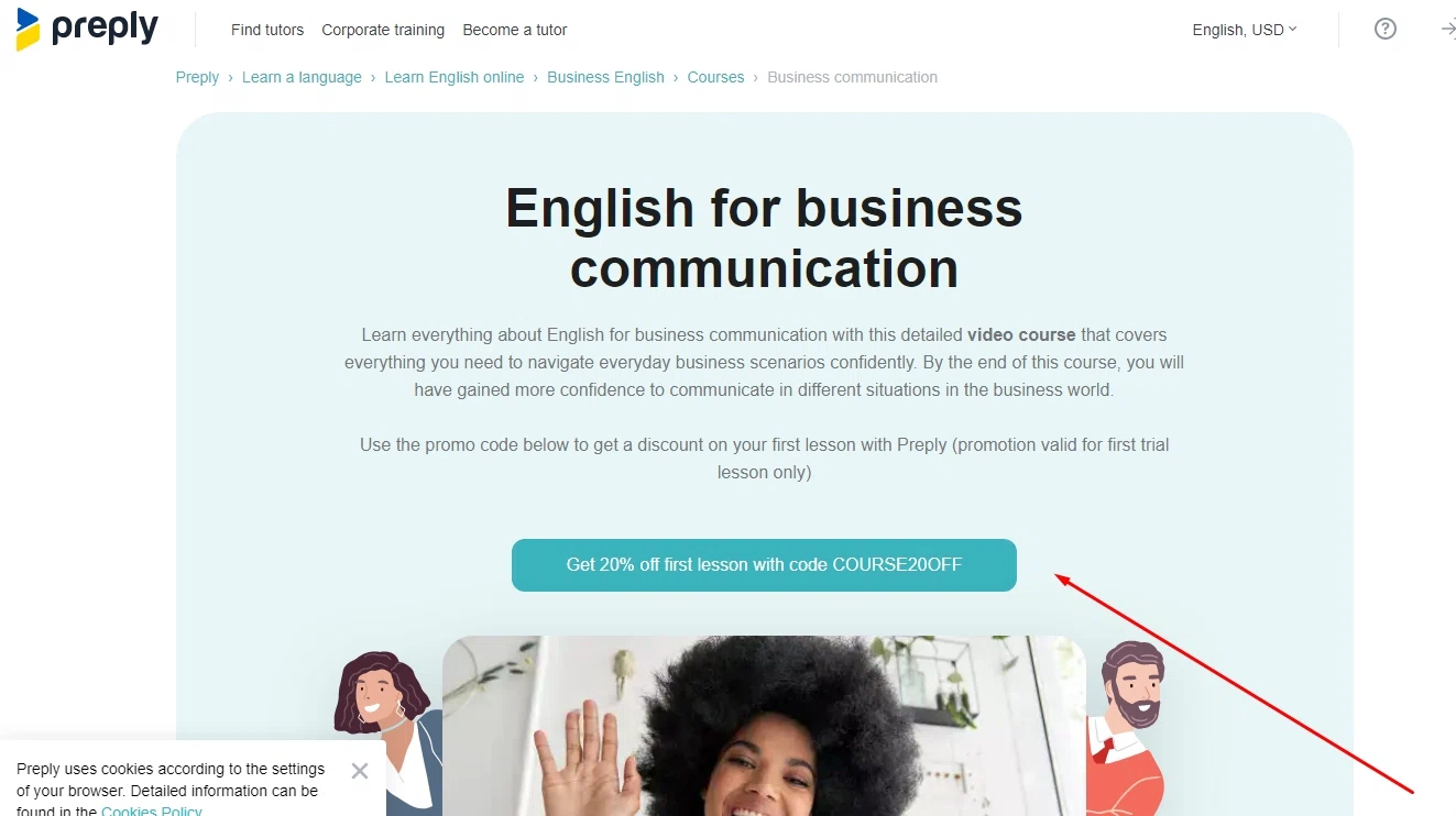 Preply checkout page showing Preply promo code box | Screenshot taken by SimplyCodes community member on Jun 26, 2022