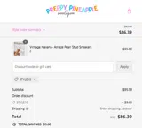Preppy Pineapple coupon verification screenshot