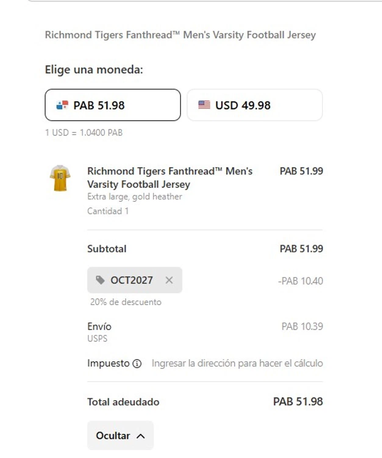 Prep Sportswear checkout page showing Prep Sportswear promo code box | Screenshot taken by SimplyCodes community member on Oct 27, 2025