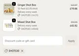 SHOTS30 coupon verification screenshot