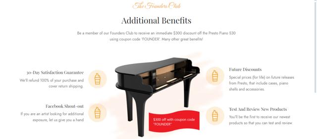 Presto Piano checkout page showing Presto Piano promo code box | Screenshot taken by SimplyCodes community member on Sep 7, 2024